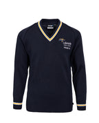 Jumper with stripe neck and cuff