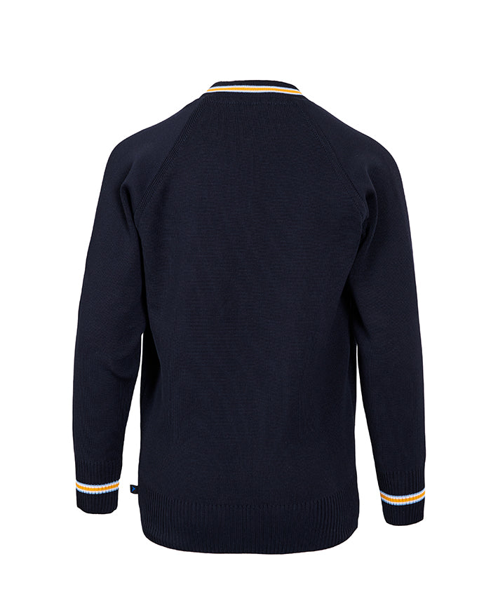 Jumper with stripe neck and cuff
