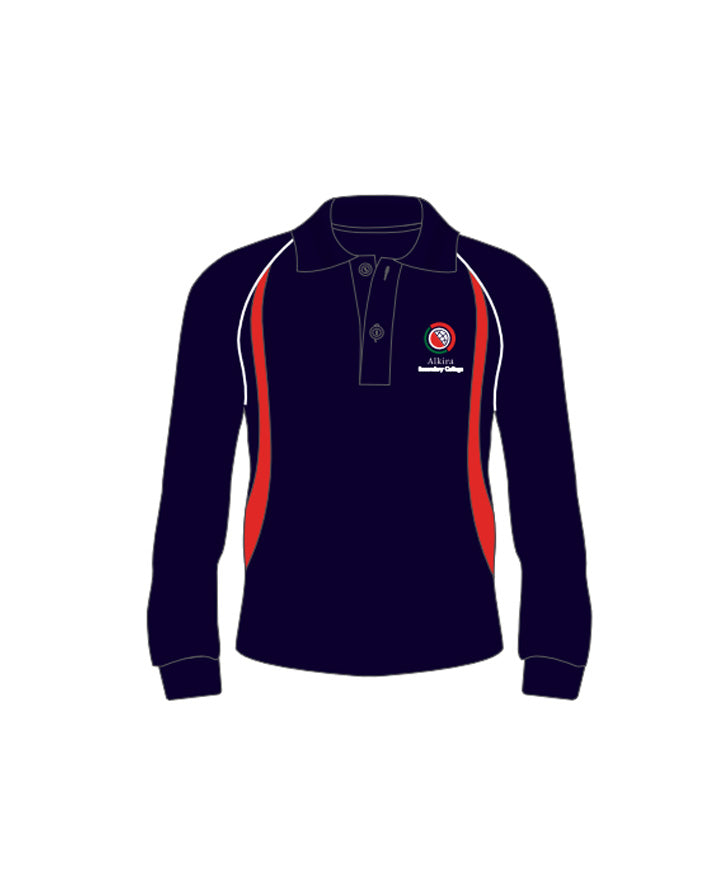 LS polo with contrast panel and piping