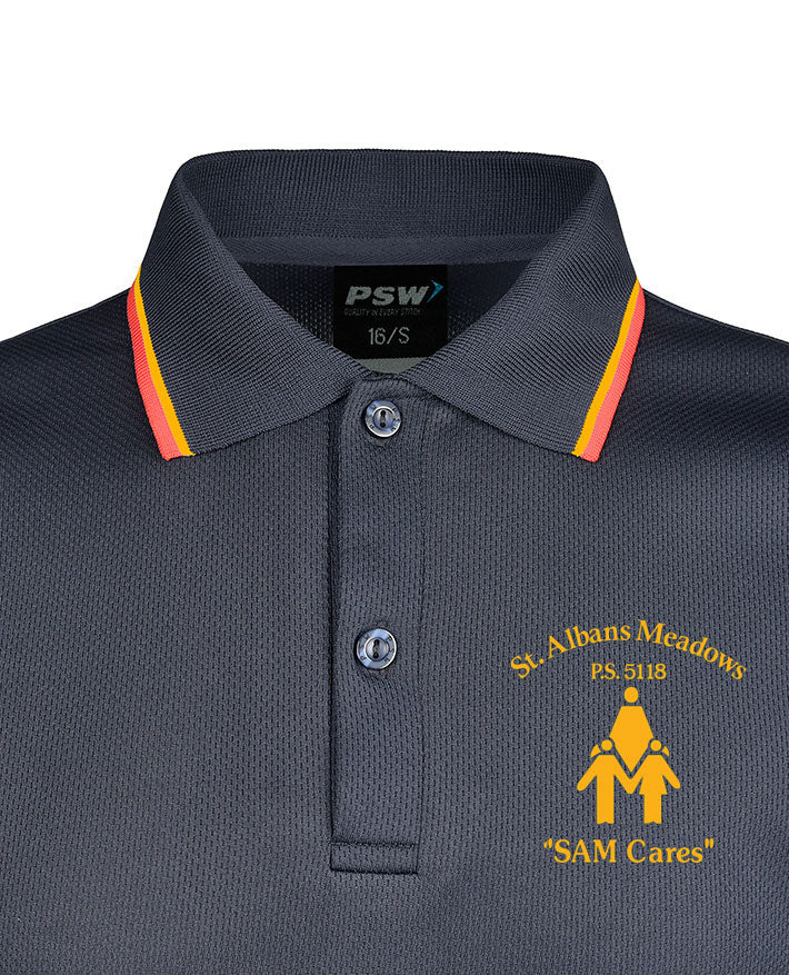 Long Sleeve Mesh Polo