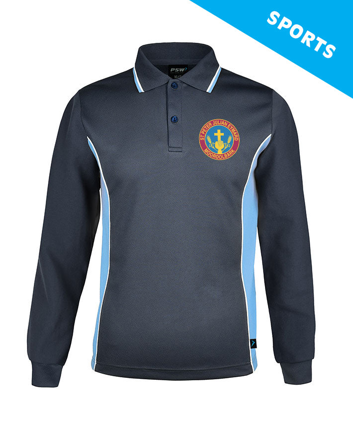 Long Sleeve Mesh Polo