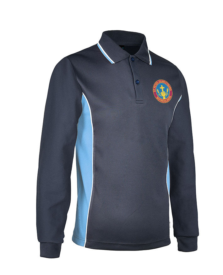 Long Sleeve Mesh Polo