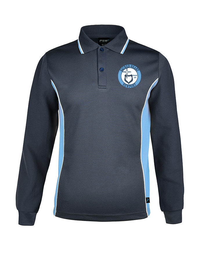 Long Sleeve Mesh Polo