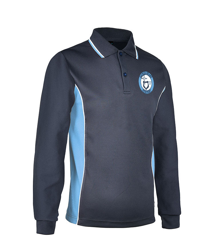 Long Sleeve Mesh Polo