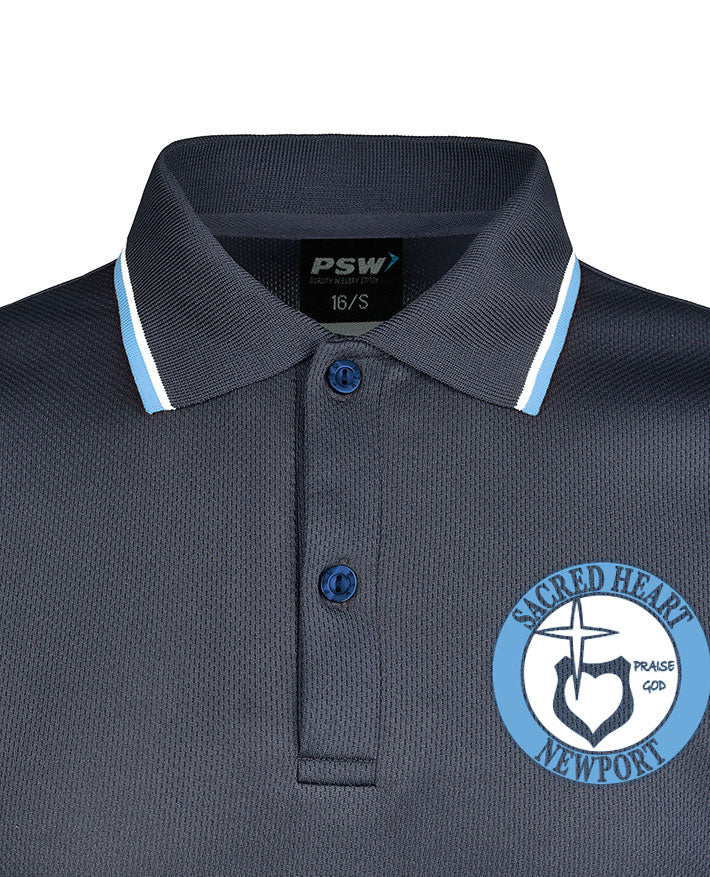 Long Sleeve Mesh Polo