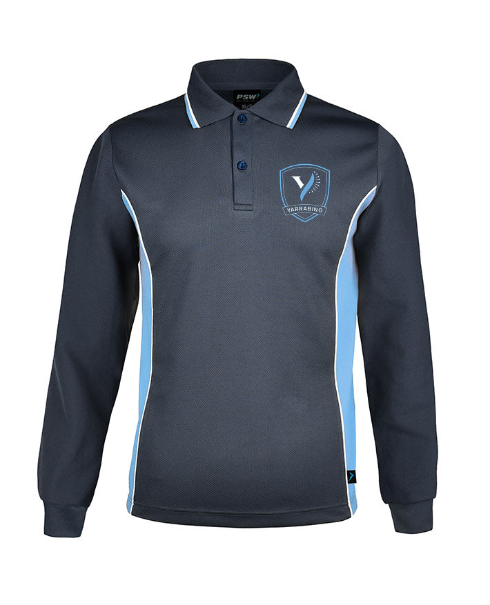 Long Sleeve Mesh Polo