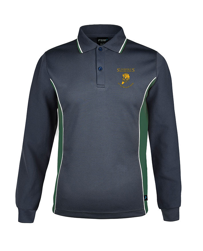 Long Sleeve Mesh Polo