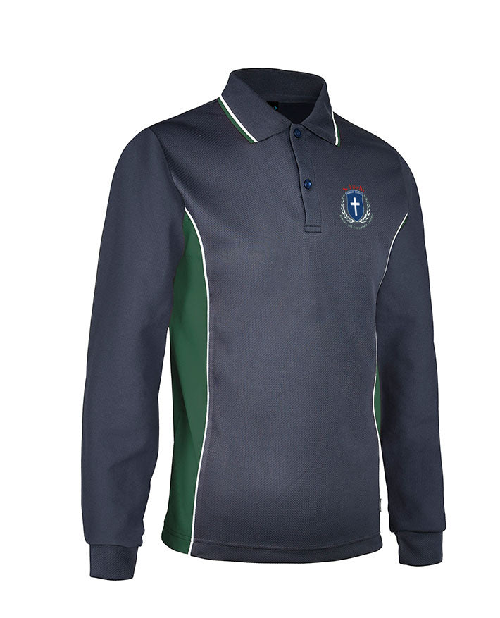 Long Sleeve Mesh Polo