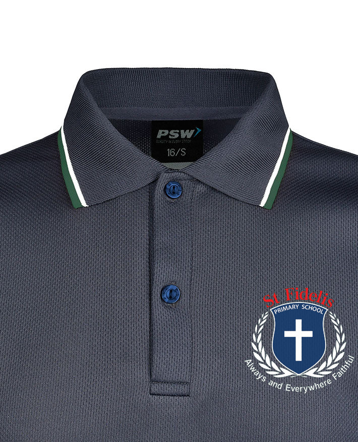 Long Sleeve Mesh Polo