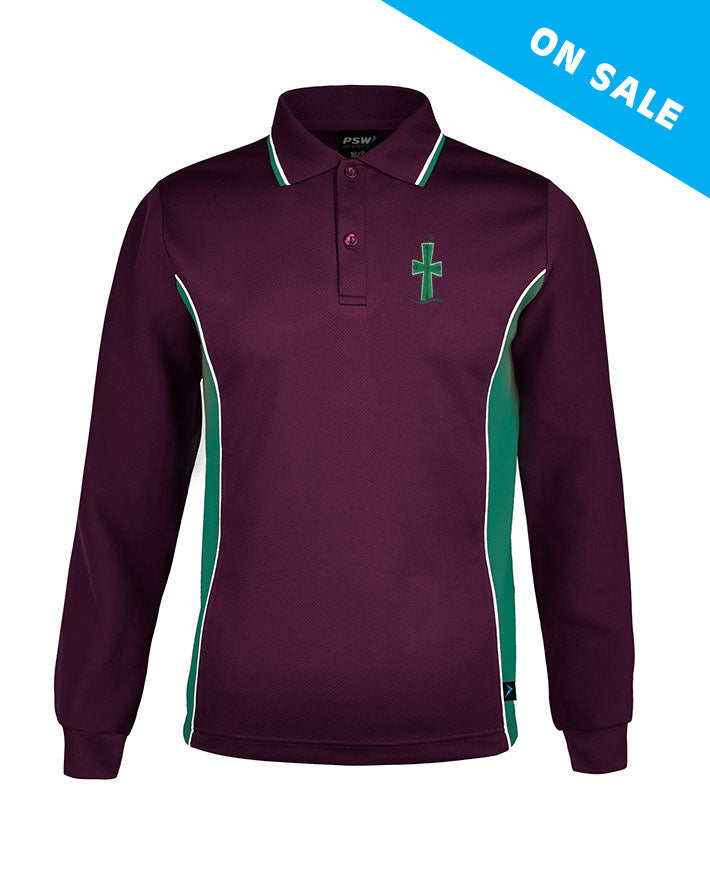 Long Sleeve Mesh Polo