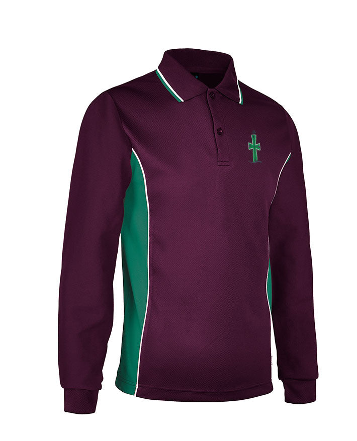 Long Sleeve Mesh Polo