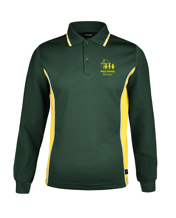 Long Sleeve Mesh Polo