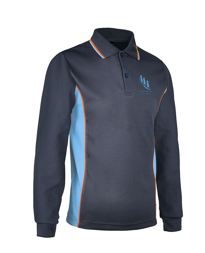 Long Sleeve Mesh Polo