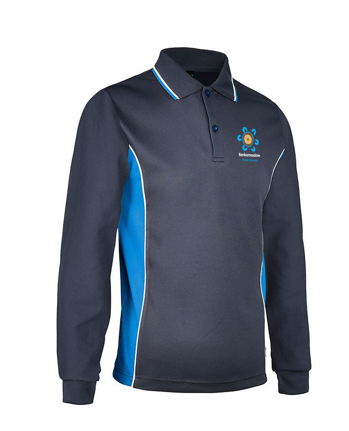 Long Sleeve Mesh Polo