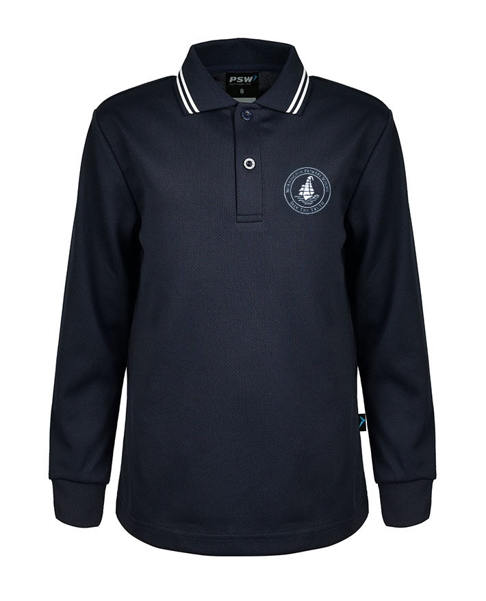Long Sleeve Mesh Polo