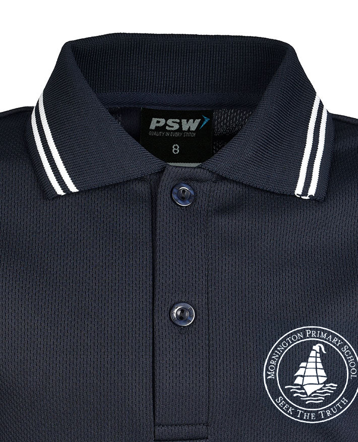 Long Sleeve Mesh Polo