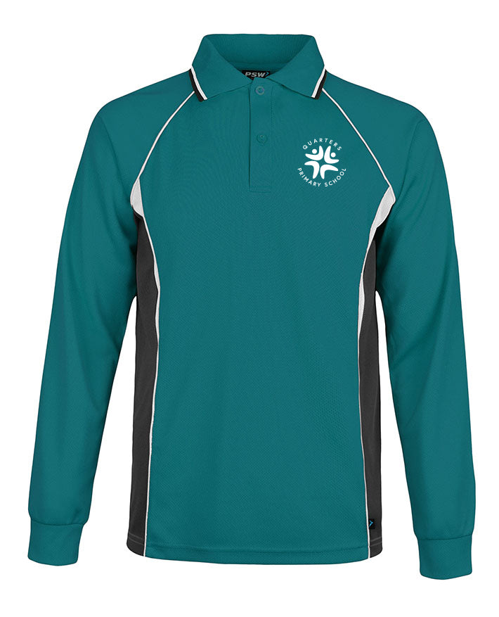 Long Sleeve Mesh Polo