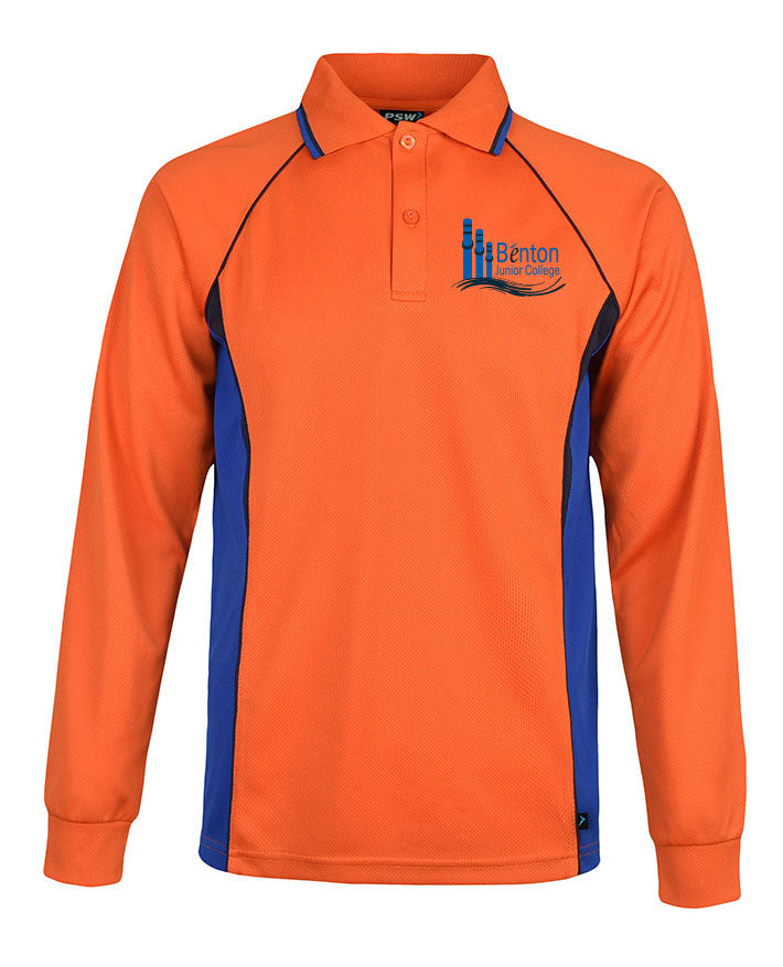 Long Sleeve Mesh Polo