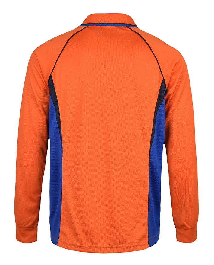 Long Sleeve Mesh Polo