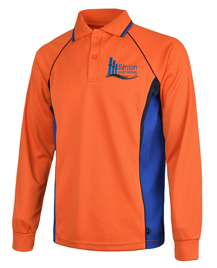 Long Sleeve Mesh Polo