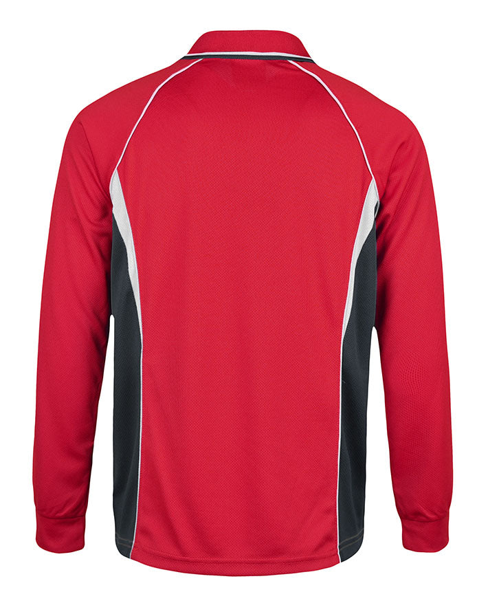 Long Sleeve Mesh Polo