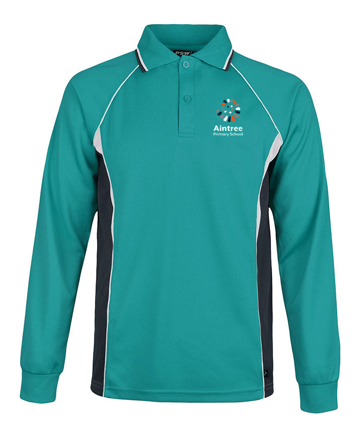 Long Sleeve Mesh Polo