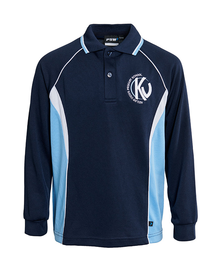 Long Sleeve Mesh Polo