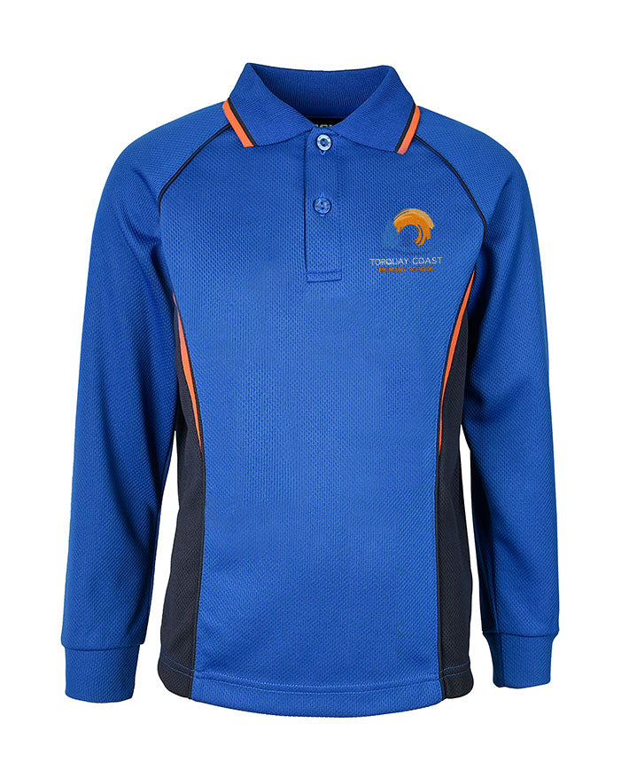 Long Sleeve Mesh Polo