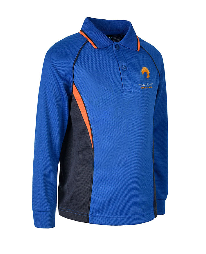 Long Sleeve Mesh Polo