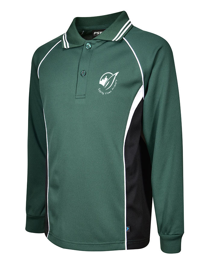 Long Sleeve Mesh Polo