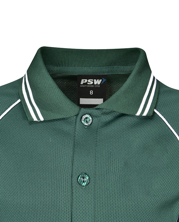 Long Sleeve Mesh Polo