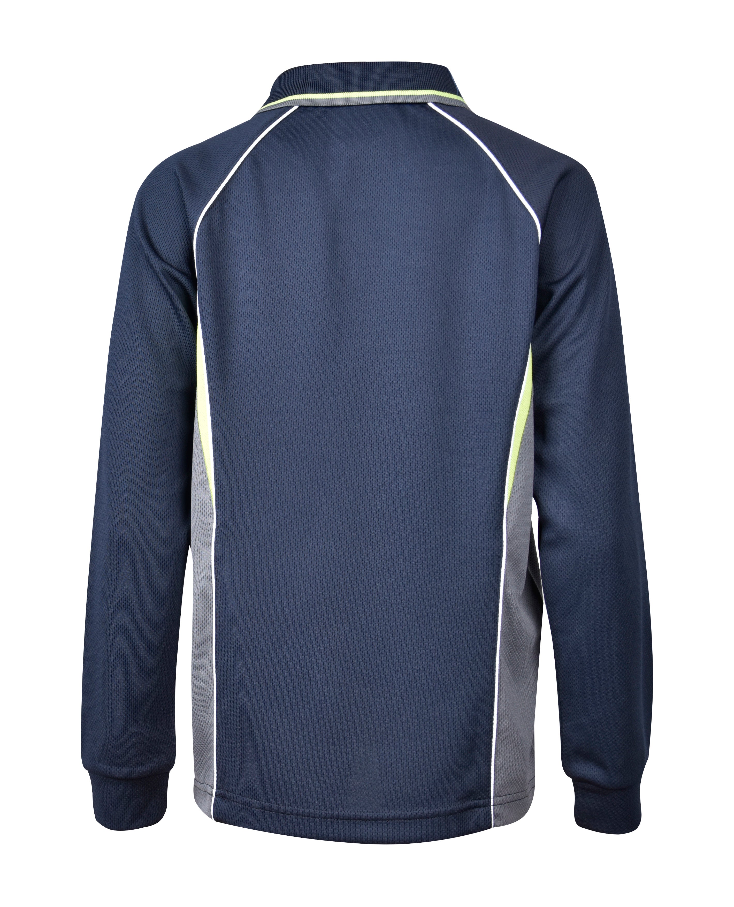Long Sleeve Mesh Panelled Polo