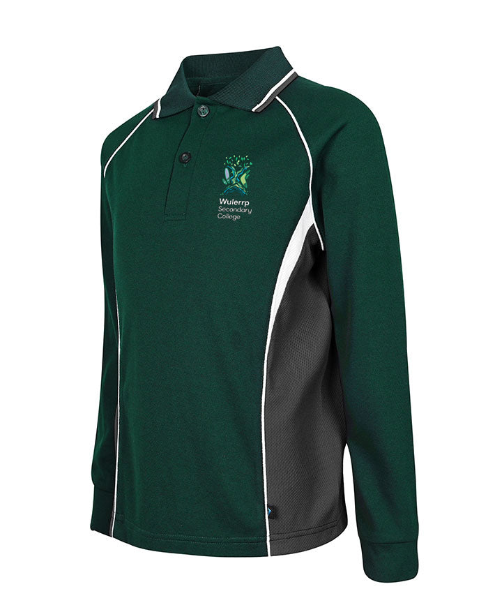 Long Sleeve Mesh Polo - Cotton Back