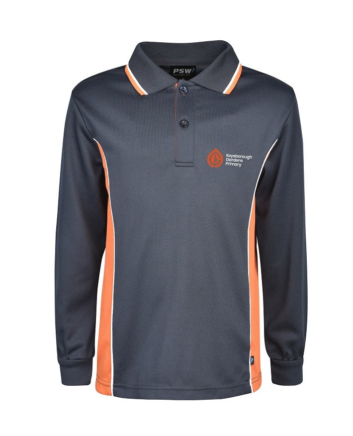 Long Sleeve Mesh Polo
