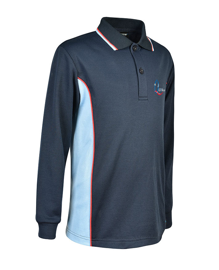 Long Sleeve Mesh Polo - Cotton Back