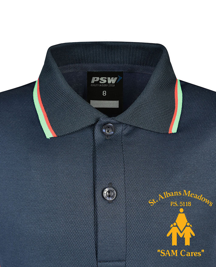 Long Sleeve Mesh Polo - Cotton Back