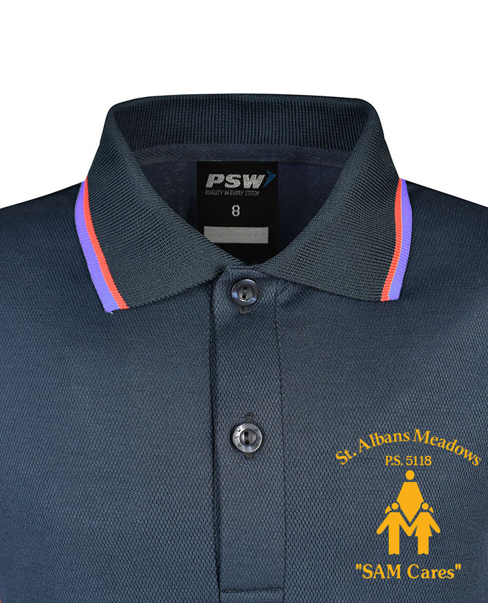Long Sleeve Mesh Polo - Cotton Back