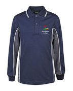 LS Mesh polo w contrast thru sleeve