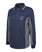 LS Mesh polo w contrast thru sleeve