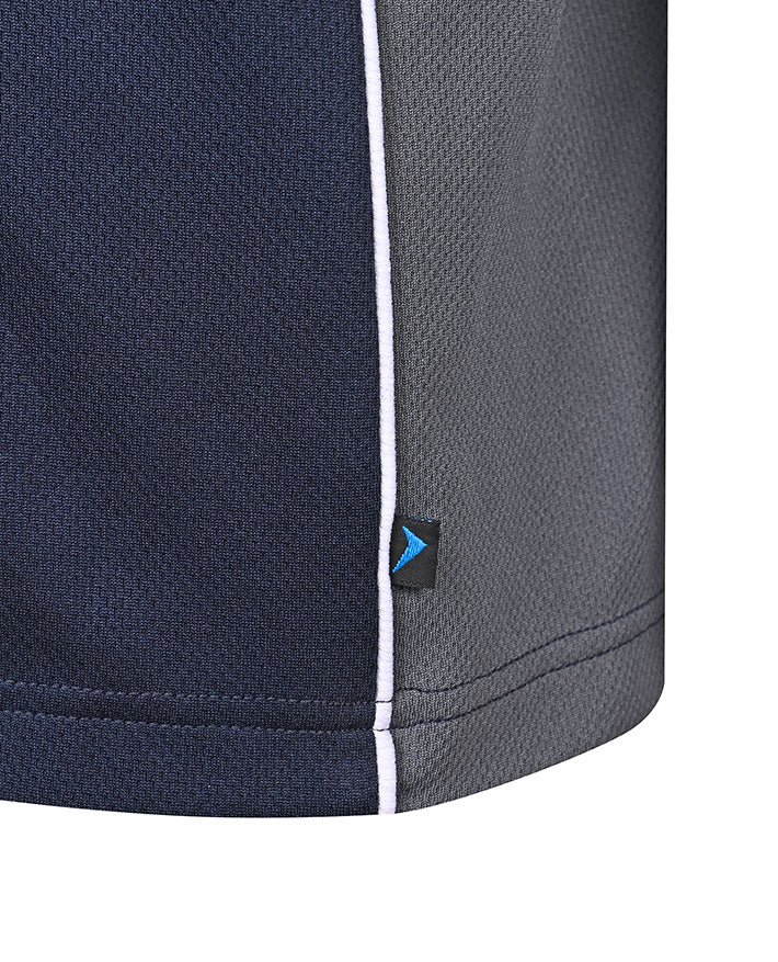 LS Mesh polo w contrast thru sleeve