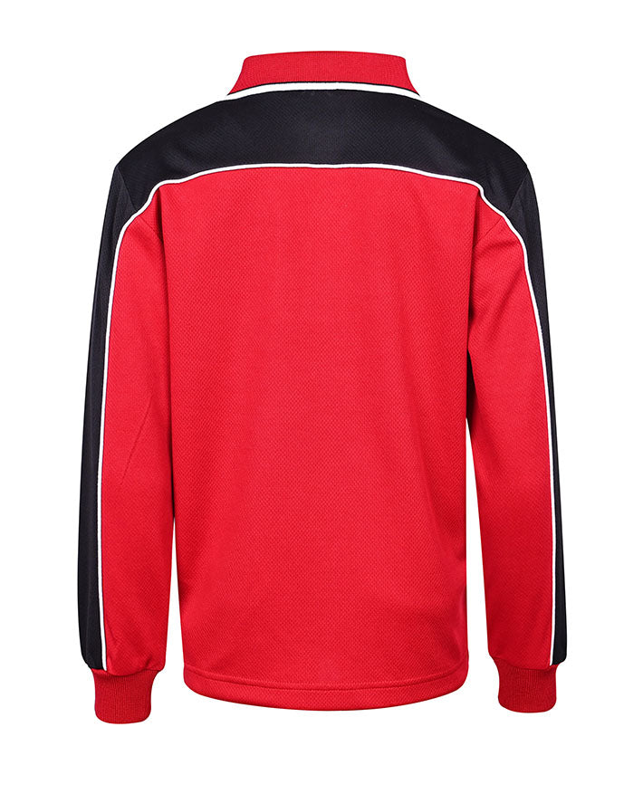 L/S Micromesh Polo w Stripe collar