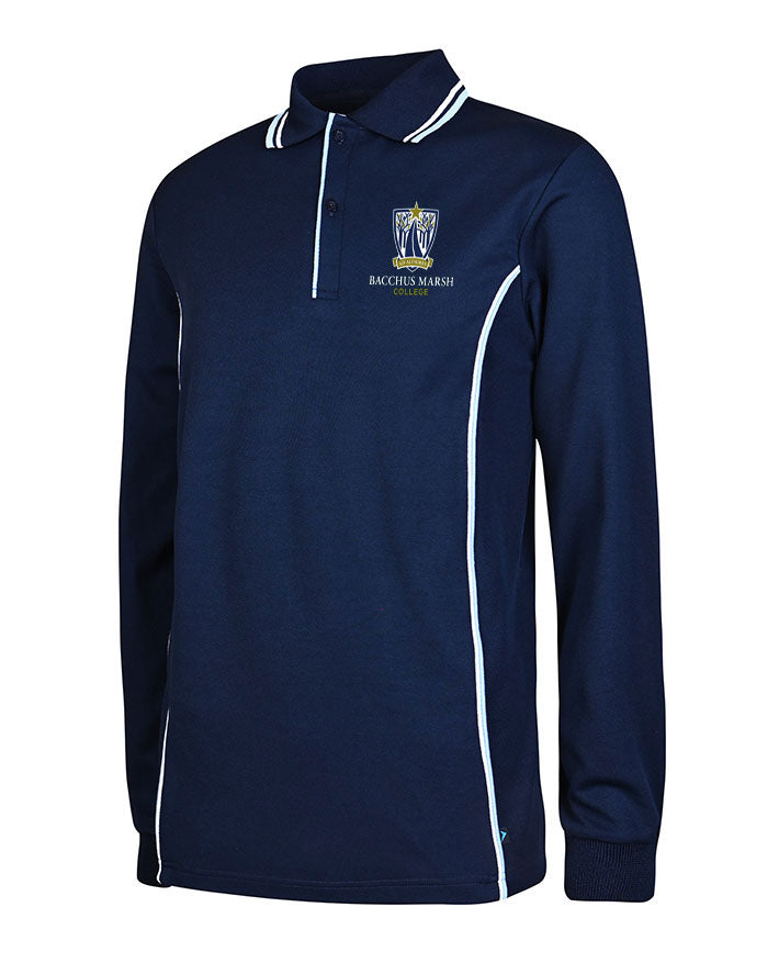CB L/S Polo w double piping & piped placket based