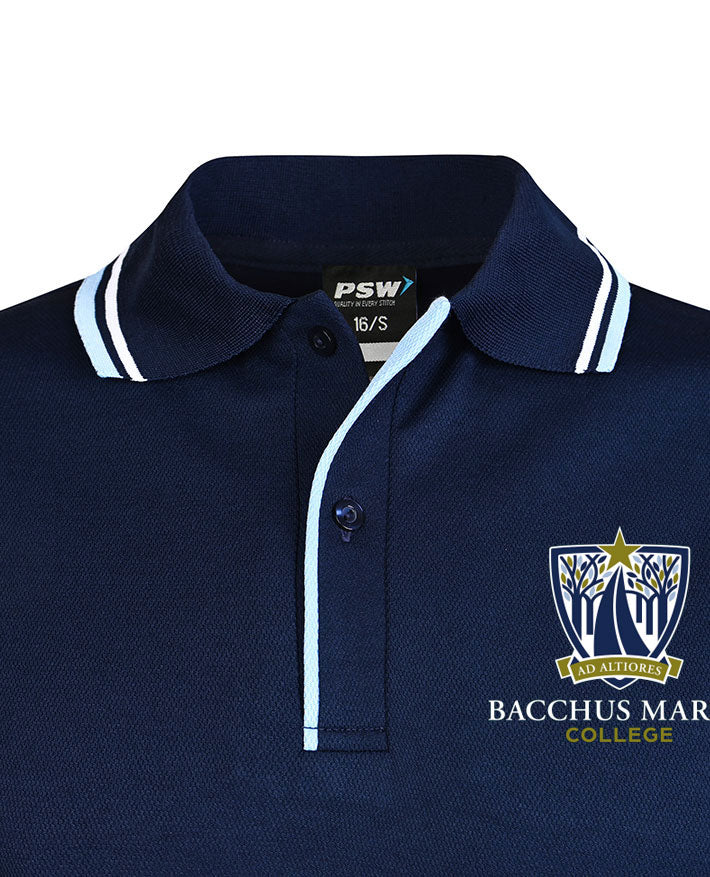 CB L/S Polo w double piping & piped placket based