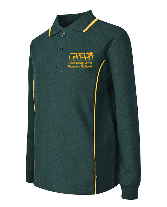 LS pique polo with contrast piping