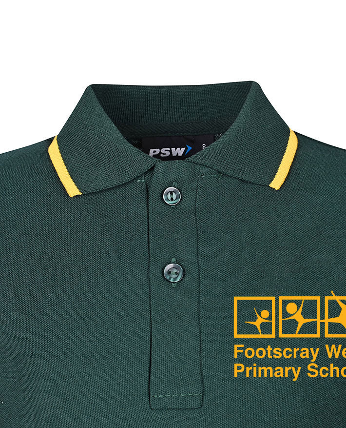 LS pique polo with contrast piping