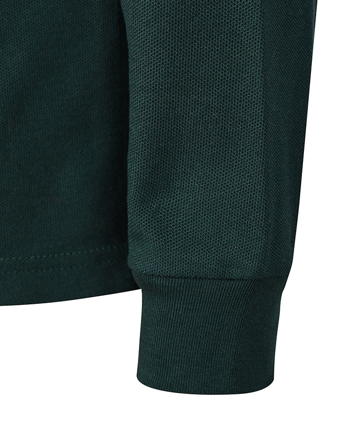 LS pique polo with contrast piping