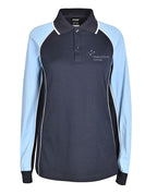 LS Ladies Raglan Polo with contrast sleeves & piping