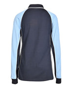 LS Ladies Raglan Polo with contrast sleeves & piping