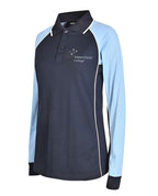 LS Ladies Raglan Polo with contrast sleeves & piping