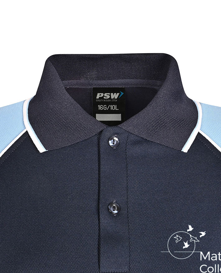 LS Ladies Raglan Polo with contrast sleeves & piping